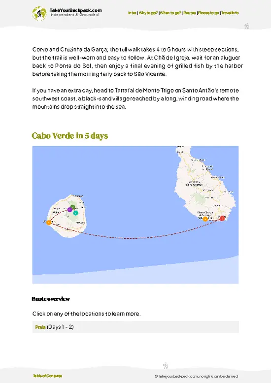 example page 4 from our offline Travel Guide for Cabo Verde